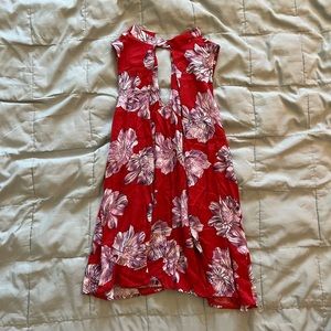 F22 Red Floral Mini Dress